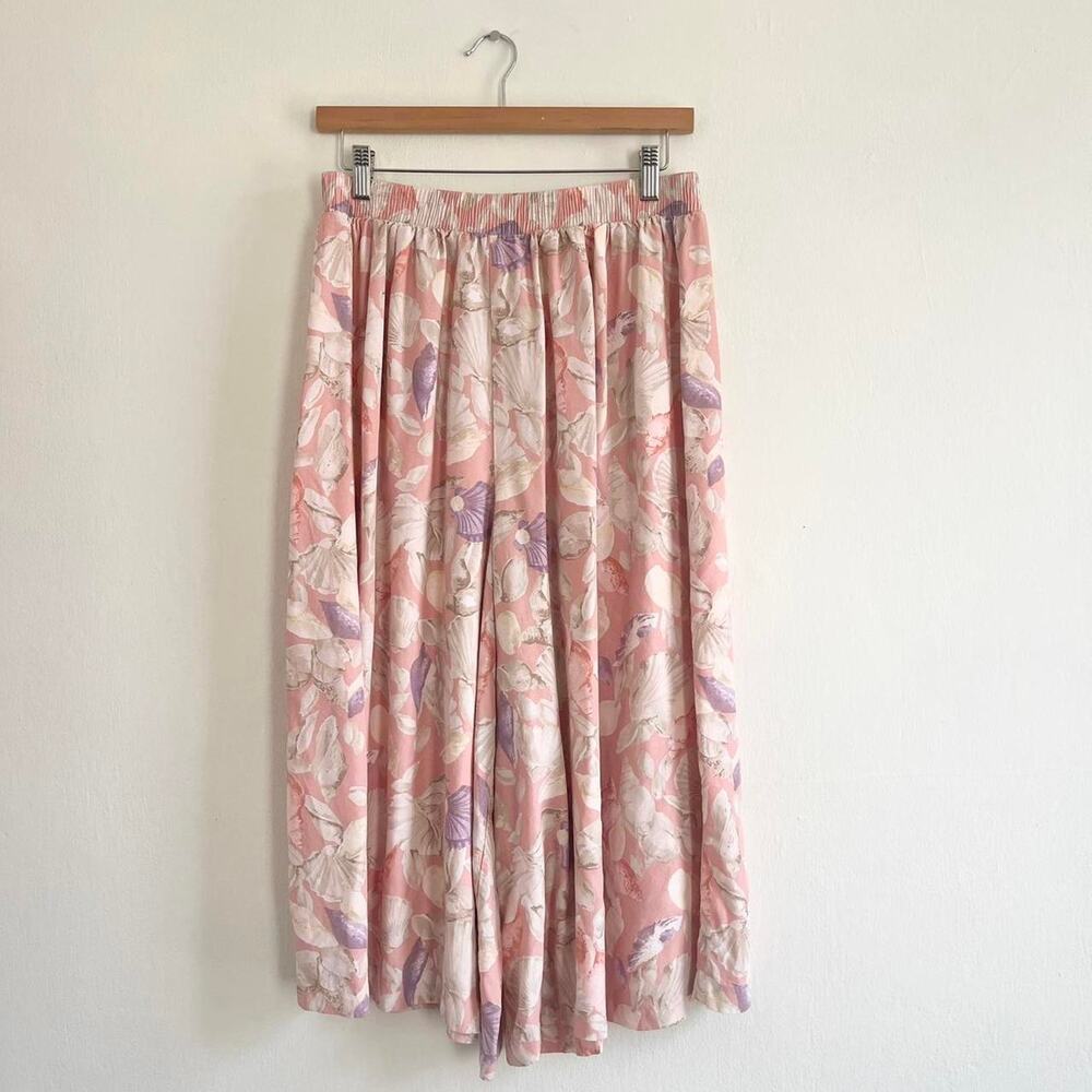Vintage shell printed loose capri
